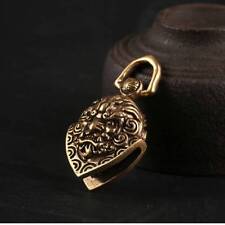 3pcs Brass keychain bell Exorcism bell Lucky bell Porcelain Rare Ornate Engraved picture