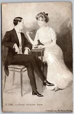 Little Coolness Between Them Couple Drawing Taylor Art Company Antique Postcard picture