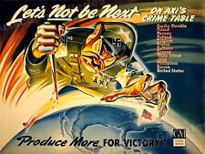 Defeat Axis Let's Not Be Next - Vintage Style WW2 Poster - 24x32 picture