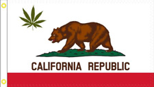 CALIFORNIA REPUBLIC WEED MARIJUANA STATE FLAGS CALI POT 3'X5' ® 100D USA BANNER picture