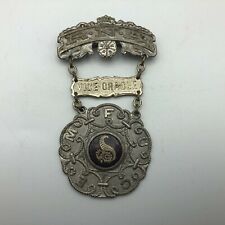 Antique RNA VICE ORACLE Badge Pin DeMoulin Royal Neighbors America Vtg FECMU S8  picture