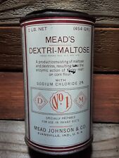 Mead's Dextri-Maltose Advertising Tin Vtg Baby Formula 1lb. Infant Diet Pharmacy picture