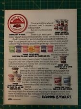 1987 Vintage Dannon Lowfat Yogurt Fresh Flavors Minis Plain Coffee Print Ad K1 picture