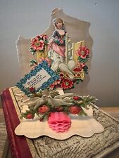 Vintage Valentine printed in Germany pull down honeycomb picture