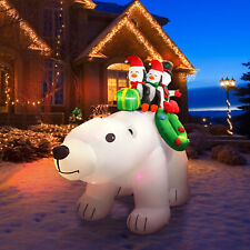 8Ft Christmas LED Inflatable Polar Bear Snowman Family Outdoor Yard Decorations picture
