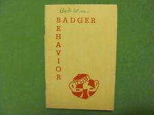 *BADGER BEHAVIOR A HANDBOOK OF SOCIAL CONDUCT*Vintage 1951 School Booklet picture