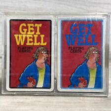 Playing Cards Double Deck GET WELL Funny Doctor Cartoons Vintage Belgium SEALED picture