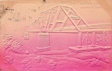 Memphis TN Tennessee Great Eads Bridge Airbrushed Embossed Vtg Postcard R5 picture