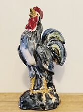 Vtg Italian Majolica Rooster Figure Hand-Painted Detailed Ceramic French Country picture
