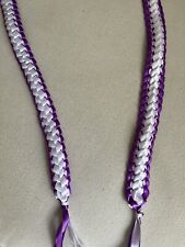 Purple & White Double Ribbon Graduation Lei (Custom orders available) picture