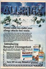 1986 Parke-Davis Benadryl Winter Scene Print Ad picture