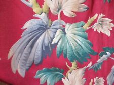 Stunning Vintage Miami Beach 1940's Hotel NUBBY Barkcloth Floral on TRUE RED picture