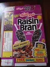1993 Kelloggs Raisin Bran-empty cereal box NEW unused ~Bonkers Sonic Wristband~ picture