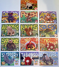 Vintage Ty Beanie Babies Official Club Trading Card Lot of 13 Assorted Cards picture