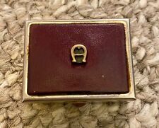 Etienne Aigner Classic Vintage Pill Box Leather Brass EUC picture