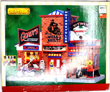 Lemax Gordys Cycle Shop Motorcycle Building Retired 25383 Christmas Village picture