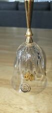 Notre Dame Bell. VTG 6 inch GERITY 24% Cut Lead Crystal BELL 24 Karat Gold EP. picture