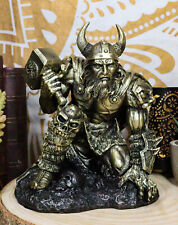 Ebros Norse Viking God of Thunder Thor Wielding Mjolnir Hammer Figurine 7