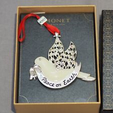 Monet Holiday Ornament Christmas White Peace Dove Enamelled Jewelled picture