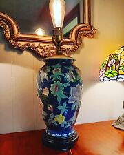 Vintage Hand painted Famille Rose Chinoiserie Ginger Jar Vase Table Lamp picture