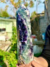 3.64LB Natural Fluorite Obelisk Quartz Crystal Wand Point Realistic Healing picture