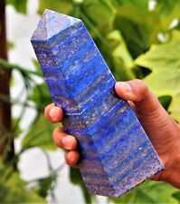 210MM Polished Blue Lapis Lazuli Crystal Healing Decor Stone Point Statue Tower picture