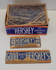 Vintage 1940s Hershey's Milk Chocolate Candy Bar Town Almond Box Advertising Lot picture