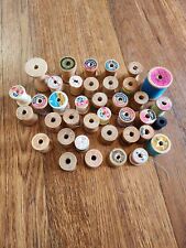 Vintage Wooden Thread Spool Lot Of 38 picture