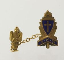 Vintage School Pin - SMS Class 1947 Keepsake Collectible Cross Shield Torch picture