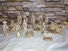 Vintage Byron Molds Nativity Set 13 Piece Porcelain Beige MCM 1973 Holy Family picture