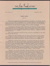 Ayn Rand Letter Vol 3 #1 Thought Control Part II 10/8 1973 picture