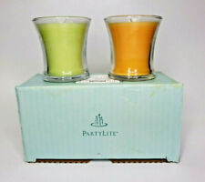 PartyLite Pair Mini Trumpet Jar Candles Lemon Grass Mango Tangerine P4G/P95098 picture