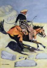 Vintage Western American Cowboy Horse Desert Southwestern Art Painting WM Korbel picture