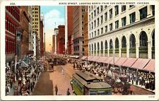 VINTAGE POSTCARD STATE STREET LOOKING NORTH FROM VAN BUREN STREET CHICAGO c 1915 picture