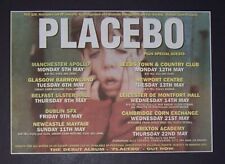 Placebo Debut 1st Album UK Tour 1997 Small Poster Type Concert Ad, Advert picture