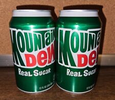 2x Unopened Mountain Dew MTN Dew REAL SUGAR 12oz Can - DISCONTINUED BB 08/2024 picture