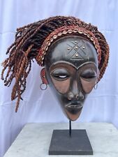 hand carved Chokwe Mask Mwana Pwo with Stand African Art 13