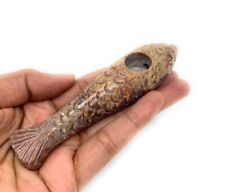 4 inch long Hand carved Fish shaped Stone Tobacco Pipe Stone Pipe- High Quality picture
