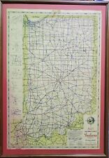 1945 State Highway System of Indiana MAP Antique Wall Decor 36