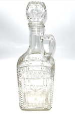 Vintage Owens Illinois Glass Company Decanter Heavy Square Cruet W/Stopper picture