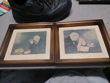 Jack Garren Man and Woman Praying Vintage Grace Vtg Framed Textured Canvas  picture