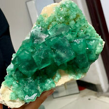3LB NATURAL GREEN FLUORITE Quartz CrystalCluster Mineral Specimen picture