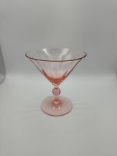 Pink Depression Glass Knob Stem Martini Glass picture
