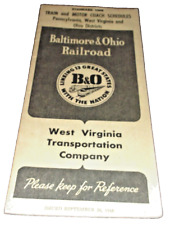 SEPTEMBER 1948 B&O BALTIMORE & OHIO WEST VIRGINIA TRANSPORTATION CO. TIMETABLE picture