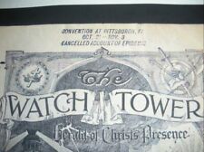 CONVENTION CANCELLED 1918 EPIDEMIC WATCHTOWER JEHOVAH'S WITNESSES BIBLE STUDENTS picture