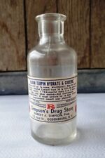 Vintage Elixir Terpin Hydrate & Codeine Bottle Simpson's Drugstore Ogdensburg NY picture