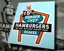 BURGER CHEF • Fast Food Hamburger Restaurant • Retro Sticker •  Decal picture