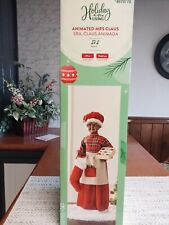 Holiday Living Animated African American Mrs Claus holding ornaments 29 In Nib picture