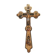 Orthodox Wooden Hand Cross Church Blessing Crucifix Christian Catholic Prayer picture