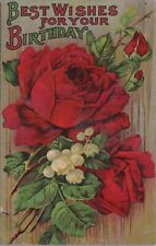 1911 Postcard Red Roses Best Wishes for Your Birthday 5734.2 MR ALE picture